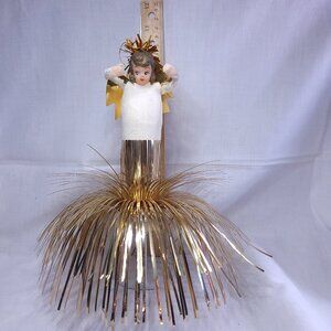 Vintage Foil Skirt Angel Tree Topper